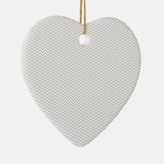 Ornement Cœur En Céramique ZigZag gris simple (Droite)