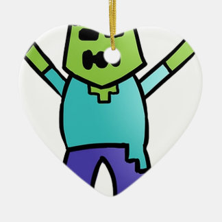 Ornement Cœur En Céramique Zombi