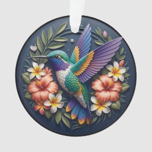 Ornement Colibri Tropical – Floral Coloré