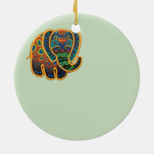 Ornement coloré d'éléphant d'art populaire (Dos)