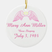 Ornement commémoratif Ange ailes Halo PINK (Devant)