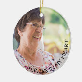 Ornement commémoratif avec cardinal et poème (Gauche)