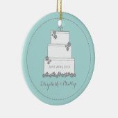 Ornement commémoratif de gâteau de mariage - (Droite)