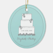 Ornement commémoratif de gâteau de mariage - (Gauche)