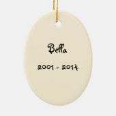 Ornement commémoratif de lapin personnalisable (Dos)