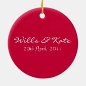 Ornement commémoratif de mariage royal britannique (Dos)