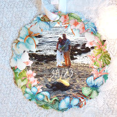 Ornement commémoratif de Noël du Mariage tropical