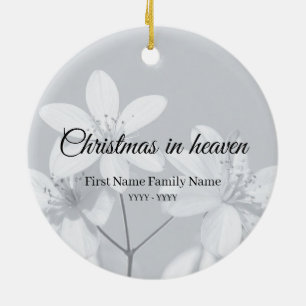Ornement commémoratif de Noël fleur grise au ciel