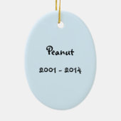 Ornement commémoratif Hamster personnalisable (Dos)