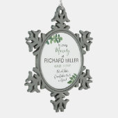 Ornement commémoratif personnalisé de flocon de (Gauche)