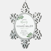 Ornement commémoratif personnalisé de flocon de (Vue impression)