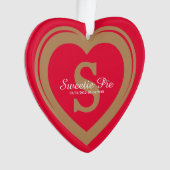 Ornement commémoratif rouge Forever in My Heart (devant)