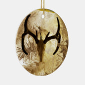ornement crâne cerf arbre de Noël blanc (Droite)