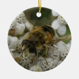 Ornement d'abeilles et de fleurs