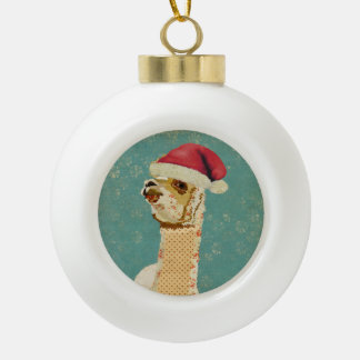 Ornement d'alpaga de rose de Noël
