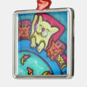 Ornement d'amitié de chats heure du coucher (Gauche)