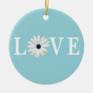 Ornement d'amour de marguerite de turquoise