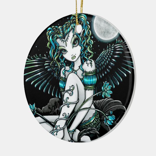 Ornement d'ange de lune de nénuphar de "Alexis" (Gauche)