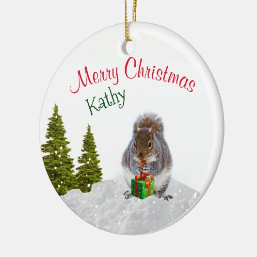 Ornement d'animal mignon / Écureuil de Noël (Gauche)