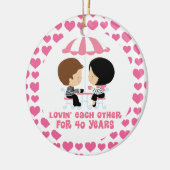 Ornement d'anniversaire de 40 couples d'an (Gauche)