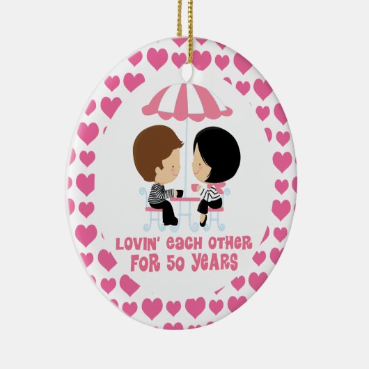 Ornement d'anniversaire de 50 couples d'an (Droite)