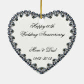 Ornement d'anniversaire de mariage de coeur (Dos)