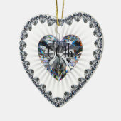 Ornement d'anniversaire de mariage de coeur (Gauche)