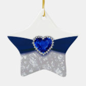 Ornement d'anniversaire de mariage de damassé (Dos)