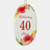 Ornement d'anniversaire de mariage de roses rouges (Droite)