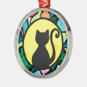 Ornement d'aquarelle de Kitty en verre souillé (Gauche)