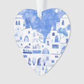 Ornement d'aquarelle de Santorin Grèce (devant)