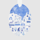 Ornement d'aquarelle de Santorin Grèce (devant)