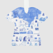 Ornement d'aquarelle de Santorin Grèce (dos)