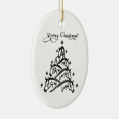 Ornement d'arbre Cheval Noir & Blanc  (Droite)