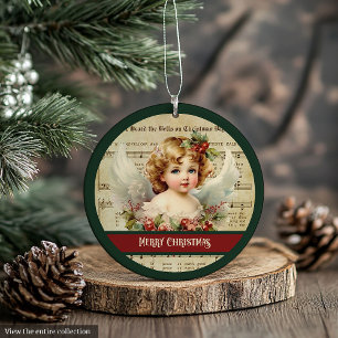 Ornement d'arbre de Noël Ange vintage joyeux
