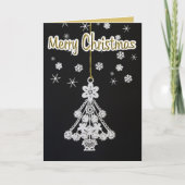 Ornement d'arbre de Noël blanc sur Modèle noir (Devant)