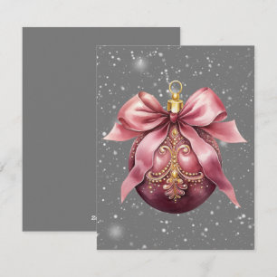 ornement d'arbre de Noël carte de Noël rose gris