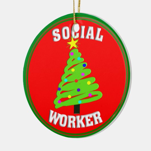 Ornement d'arbre de Noël d'assistant social (Gauche)