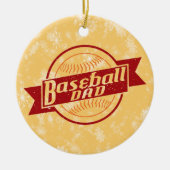 Ornement d'arbre de Noël de baseball, papa de base (Devant)