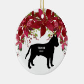 Ornement d'arbre de Noël de chien de pitbull (Droite)