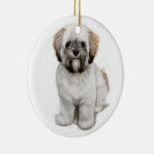 Ornement d'arbre de Noël de chiot d'apso de Lhasa (Droite)