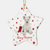 Ornement d'arbre de Noël de chiot de Westie (Gauche)