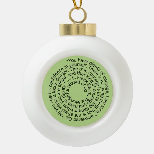 Ornement d'arbre de Noël de citation de courage (Devant)