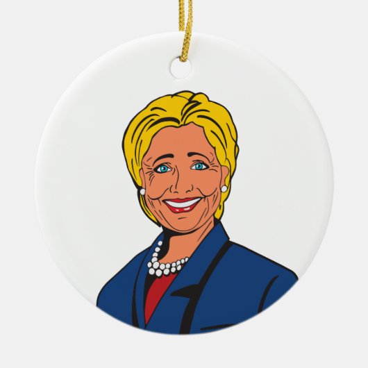 Ornement d'arbre de Noël de Hillary Clinton (Devant)