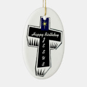 Ornement d'arbre de Noël de Jésus de joyeux (Droite)