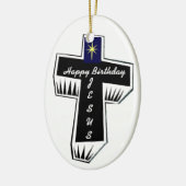 Ornement d'arbre de Noël de Jésus de joyeux (Gauche)