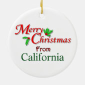 Ornement d'arbre de Noël de la Californie (Dos)