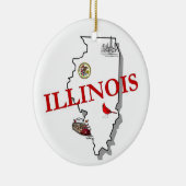 Ornement d'arbre de Noël de l'Illinois (Droite)