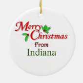 Ornement d'arbre de Noël de l'Indiana (Dos)