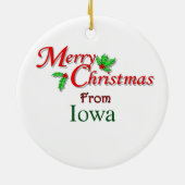 Ornement d'arbre de Noël de l'Iowa (Dos)